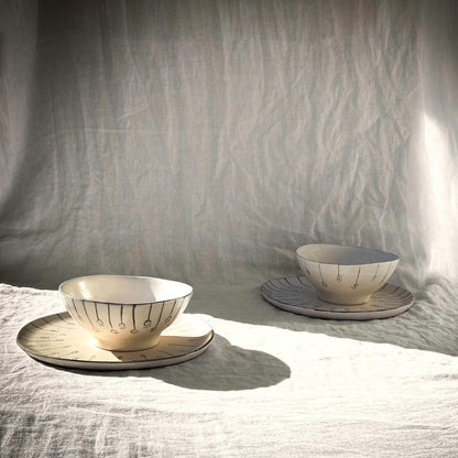 Plate and Bowl of the Love Garden Collection